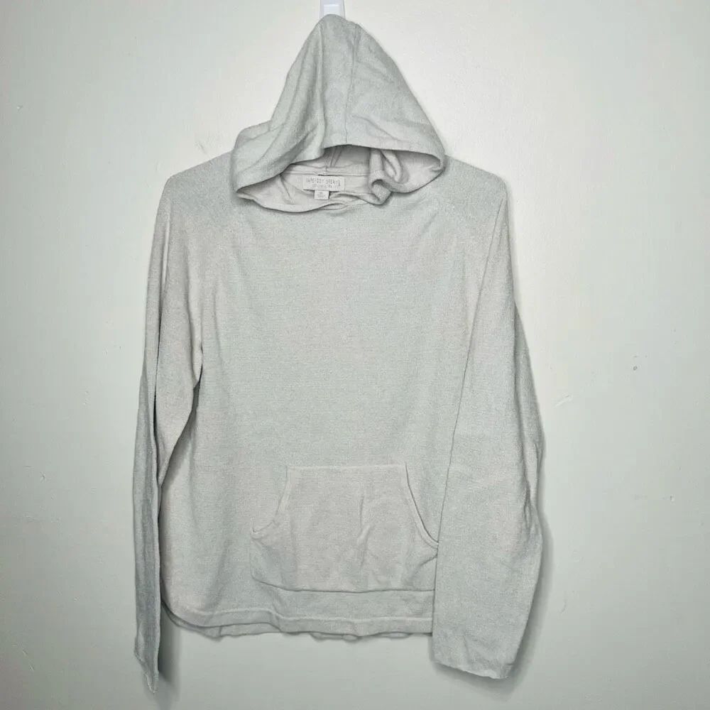 Barefoot Dreams Cozychic Ultra Lite Hoodie Top Ivory White Cream Sz XL